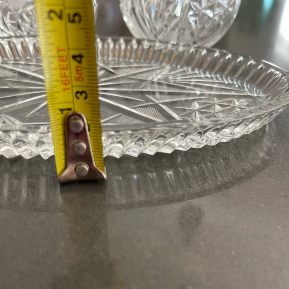 VINTAGE CRYSTAL CREAM & SUGAR SET WITH TRAY! - Picture 3 of 16